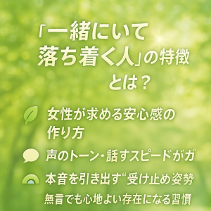 『「この人なら大丈夫」女性が選ぶ“落ち着き”の技術』