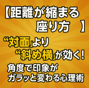 真正面は逆効果？好印象を生む“隣接距離”の心理術